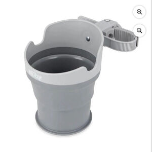 NEW Nuby Collapsible Cup Holder One Size Gray White